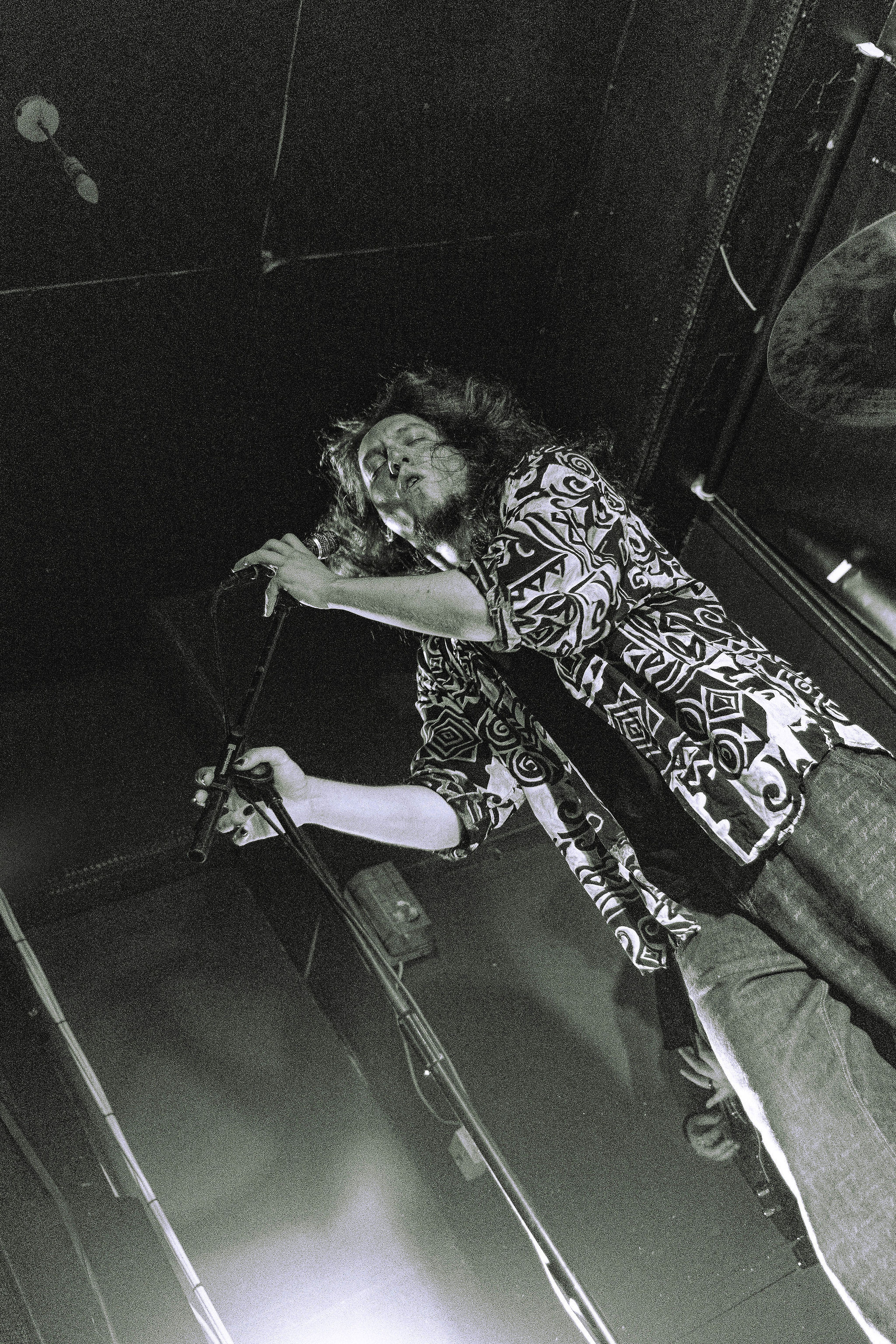 Singer performing live